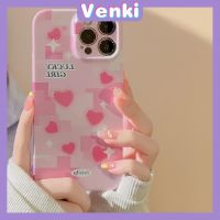 VENKI - For iPhone 11 iPhone Case Cream Glossy Soft Case TPU Shockproof Camera Cover Protection Pink love ใช้ได้กับ iPhone 14 13 Pro max 12 Pro Max xr xs max 7Plus 8Plus