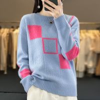 ㍿ Wool Womne Sweaters Female Pullover Sleeve O-Neck Blouse Loose Large Size Top Knit