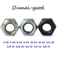 5Pc Black Carbon Steel Nylon Lock Nuts Metric Threaded Hex Insert Locknut Nutsert 4-40 5-40 6-32 8-32 10-32 1/4 5/16 3/8 1/2 5/8