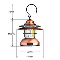 Mini Hanging Camp Portable Lanterns USB Outdoor Light Waterproof Garden Torch with 2 Lighting Modes LED Vintage Camping Lantern