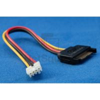 FLOPPY FDD 4-PIN FEMALE TO SATA 15-PIN MALE HDD POWER SUPPLY CABLE สายไฟ