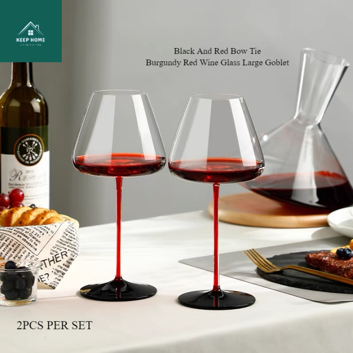 Creative European crystal glass red wine glass home black red