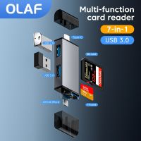 USB ความเร็วสูง Olaf 7 In 1 3.0การ์ดรีดเดอร์ USB USB พิมพ์ C 3.1ตัวแปลงการ์ดรีดเดอร์หน่วยความจำการ์ดความจำสำหรับคอมพิวเตอร์มือถือแท็บเล็ตเครื่อง