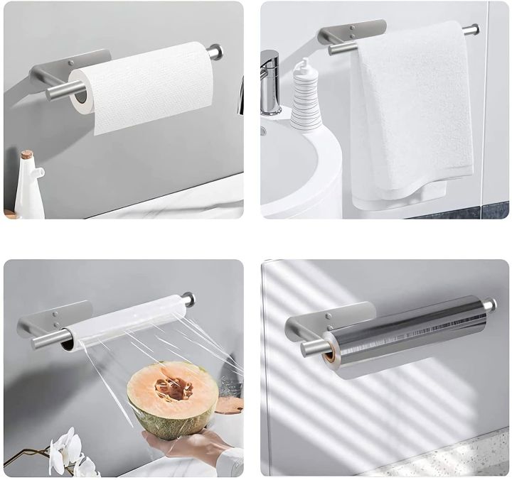 1pc Paper Towel Holder Under Cabinet, Self Adhesive and Drilling Paper  Towel Holder Wall Mount, Under Cabinet Paper Towel Holder for Kitchen, Paper  Towel Holder SUS304 Stainless Steel (Silver)