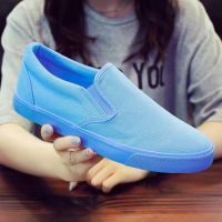 [Chaopu shoes] รองเท้า Topvivi รองเท้าผ้าใบสำหรับผู้ชายรองเท้าขี้เกียจโอฟา Sepatu Slip On ผู้ชายรองเท้าโลฟเฟอร์รองเท้าผ้าใบดีไซน์เนอร์สีฟ้า