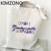 【ACD】   Omori กระเป๋าช้อปปิ้งผ้าใบ Bolso ผ้าฝ้ายรีไซเคิลกระเป๋านักช้อปกระเป๋าถือกระเป๋าผ้า Boodsappentas นำมาใช้ใหม่ Sac Cabas คว้า