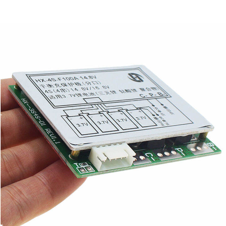 4s-12-8v-14-8v-แบตเตอรี่ลิเธียมแผ่นป้องกันลิเธียมเหล็กฟอสเฟต-lifepo4ที่มีพอร์ตแยก100a-สมดุล