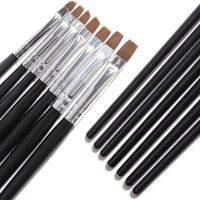 7 Piece Black Bar Manicure Brush  Flat Brush  Tip Cleaner  Dust Generator  Acrylic UV Gel Varnish  Extension Design Tool Nail Paint Tools Accessories