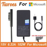 ที่ชาร์จ15V 6.33A 102W สำหรับ Microsoft Sur Book 2 Sur Go Pro 6 Pro 7 Pro 5 Pro 4 Pro พร้อม DC 5V 1.5A เครื่องชาร์จ USB