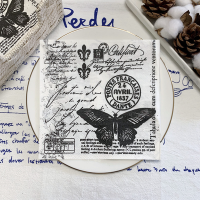 20 ชิ้น/ถุง Vintage Black Butterfly Postmark กระดาษ Decoupage กระดาษเช็ดปากกระดาษทิชชูสำหรับงานแต่งงาน Xmas Supplies-DFDAG STORE