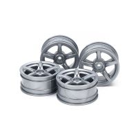 [อะไหล่รถบังคับ] TAMIYA 51071 SP.1071 Arched 5-Spoke Wheels 4pcs. (Silver, 26mm/+2) อะไหล่ทามิย่าแท้ rc