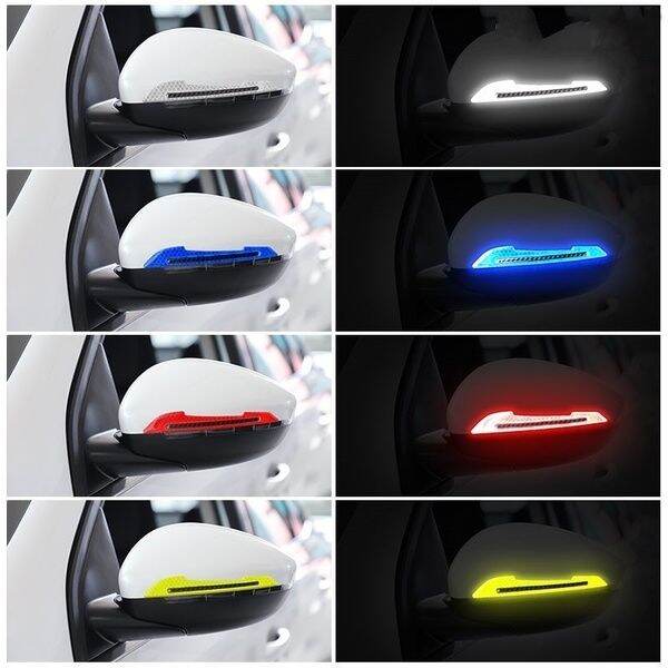 2pcs Car Reflective Sticker Rearview Mirror Reflex Tape Safety Warning