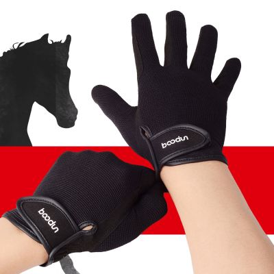 Hot Equestrian Riding s Unisex Professional Wear-Resistant Anti-Skid Horse Racing เบสบอลซอฟท์บอลถุงมือกีฬา ~