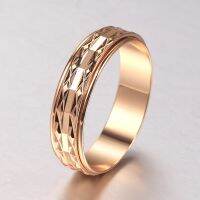 【YF】♚  6mm Spinner Rings 585 Gold Color Pattern Rotatable Carved Anxiety Wedding Birthday Gifts Dropshipping GR77