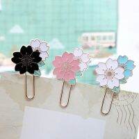 Romantic Cherry Blossom Design Bookmarks for Books Creative Metal Paper Clips Korean Stationery Kawaii School Office Supplies