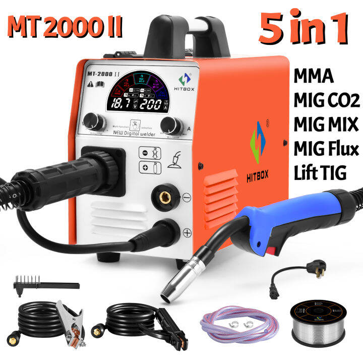 HITBOX NEW Version 5 in 1 MIG Welder MT2000 II MMA/ MIG CO2/ MIG Gas Mix/ MIG Gasless/ Lift TIG
