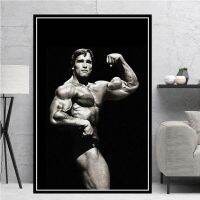 ۞ โปสเตอร์พิมพ์ภาพวาดสีน้ำมัน Arnold Schwarzenegger เพาะกายฟิตเนส GYM Workout Wall Art ภาพตกแต่งบ้าน