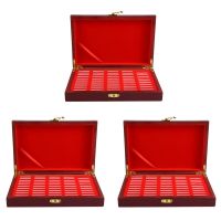 150 Pcs Wood Coin Protection Display Box Storage Case Holder Round Box Commemorative Collection Box