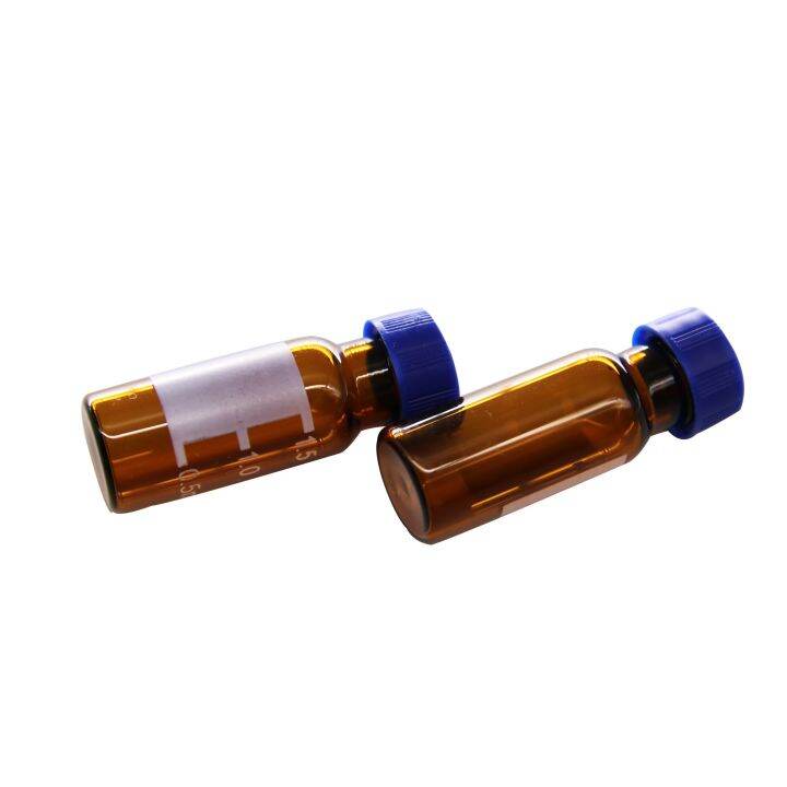 100pcs 2mL Brown Glass Sample Vials - Autosampler Vials With Scale & Writing Area For Lab Storage