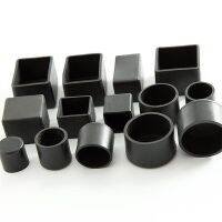 Black Furniture Leg Caps PVC Plastic Floor Protector Pads Round Table Foot Cover Pipe Plugs Leveling Feet 8pcs Pipe Fittings Accessories