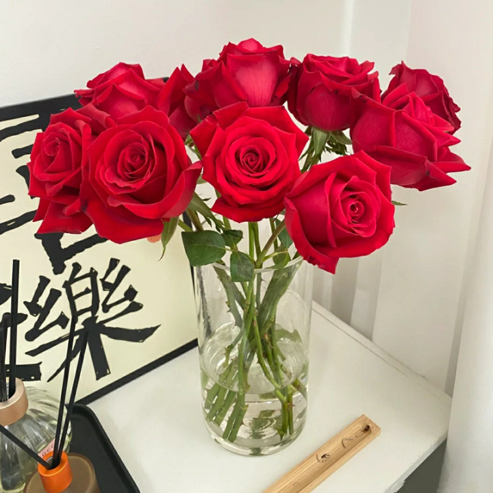 Artificial Silk Rose Flowers Handmade Fake Red Rose Flowers Lazada PH