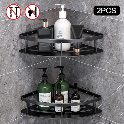 Tiered Shower Rack Plastic Shelving Unit Shower Caddy Bathroom Corner Shelf Wall Mounted Bathroom Shelves