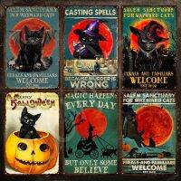 Halloween Black Cat Metal Poster Salem Sanctuary for Wayward Cats Vintage Tin Sign Plate Wall Stickers for Home Wall Decoration，Contact the seller, free customization