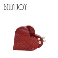 【YD】 BELLA JOY New  Clutch peach heart Chain Messenger party bag Evening Handbag