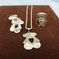 Europe and the United States new bear necklace earrings ring exaggerated retro popular jewelry set three sets