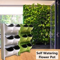 Self Watering Flower Pot Stackable Vertical Planter Wall Hanging Durable For Garden Balcony Flowerpot Home Decor Accessories