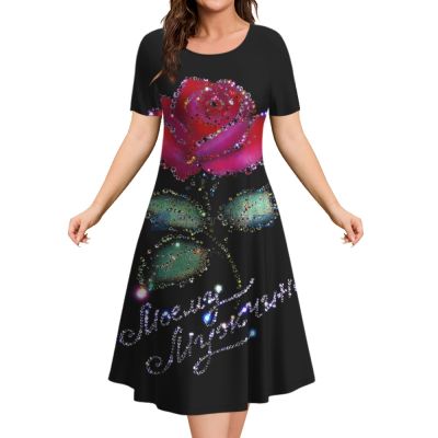【HOT】┅❦ 2023 New Women‘S Dresses 3d Print Fashion Flowers Skirt Oversized Vacation 5XL