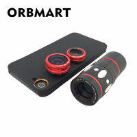 ORBMART 4 In 1 Fish Eye มุมกว้าง Macro 10x ซูมเลนส์กล้องกล้องทรรศน์พร้อมฝาหลังสำหรับ Galaxy Note 3 N9000 N9005