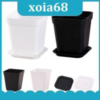 xoia68 Shop 1 Set Planter Pot Trays Mini Square Plastic Flower Pot Home Office Succulent Plants Nursery Pot Green Garden Tools