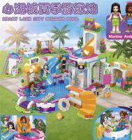 Compatible with Lego Girl Friends Series Heart Lake City Summer Swimming Pool 41313 Building Block Toy 01010
