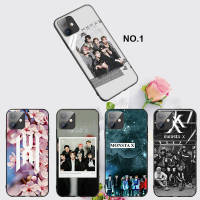 Casing หรับ iPhone 14 13 11 Pro Max 11 Mini 8+ 8 Plus EL79 MONSTA X Kpop Pattern Phone เคสโทรศัพท์ อ่อนนุ่ม TPU Shockproof Black ปก