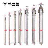 【DT】hot！ 4/6/7 Pcs Glass Marble Spear Bits Set Spade Bit 3/4/5/6/8/10/12mm