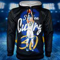 เสื้อฮู้ดดี้ บาสเกตบอล Hoodie Basketball เสื้อฮู้ด Golden State Warriors #BK0092 รุ่น Stephen Curry (ฮู้ด,สวมหัว)