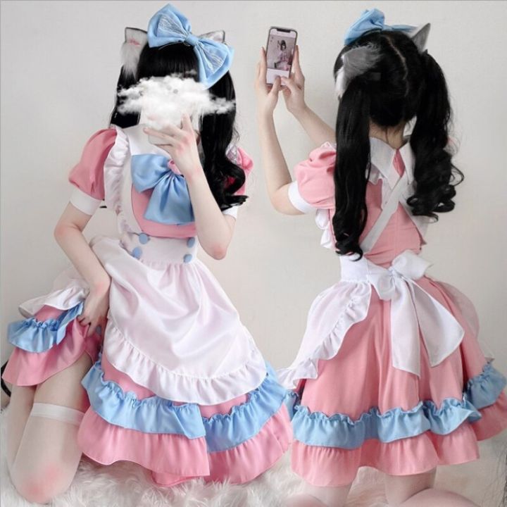 Japanese Kawaii Anime Cosplay Maid Costumes Lolita Dress Halloween Costumes  for Women Cute Cat Girls Party Princess Outfits 2022 