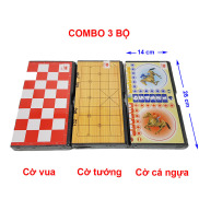 Combo 3 bộ Cờ vua, cờ tướng, cờ cá ngựa màu đen 28x28cm