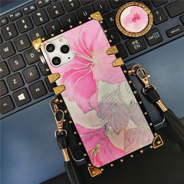 16-digits-เคสดอกไม้ผีเสื้อแวววาวสำหรับ-iphone-12-pro-max-x-xs-max-xr-11-13-6-6s-7-8-plus-สายคล้องสายคล้องคอสแควร์เคสโทรศัพท์