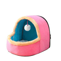 Pet Dog Cat Bed Puppy House with Toy Ball Warm Soft Pet Cushion Dog Kennel Cat Castle B88