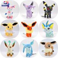 ASM Pokémon Eeveelution ตุ๊กตาผ้ากำมะหยี่ Eevee วิวัฒนาการ Plushies ตุ๊กตาจุกนมปลอมของเล่นเศษผ้าเครื่องประดับข้างเตียงของขวัญสำหรับแฟนๆเด็ก20ซม.