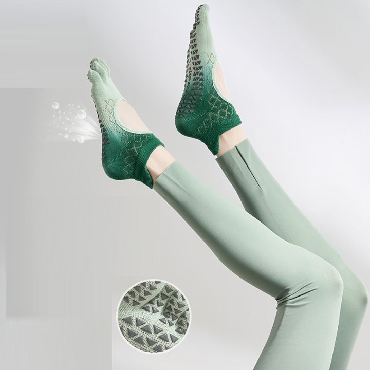 Gradual Gel Dispensing Yoga Socks Non Slip Professional Women's Five Finger  Socks Pilates Socks Split