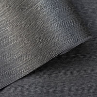 Black Plain Solid Grasscloth Textured Wallpaper Metallic Stripes Paper Back Vinyl Wall Paper Room Decor