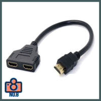 No.8 ตัวแปลงสัญญาณ ตัวแปลงสัญญาณทีวีดิจิตอล ตัวแปลงสาย hdmi splitter 1 ออก 2 จอ รองรับสูงสุด full hd 1080p สีดำ