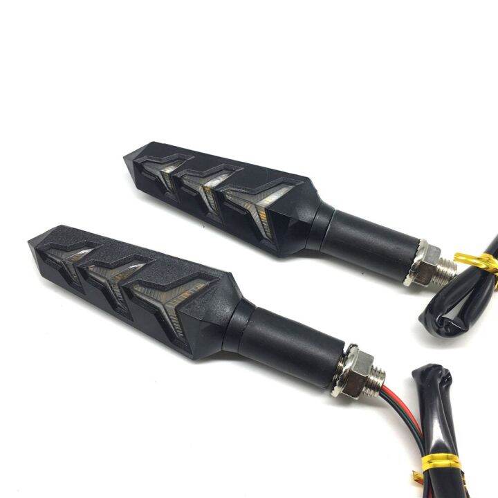 Water Motorcycle Fluid LED Turn Signals Blinker Lights Built Relay