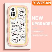 YIWESAN เคสสำหรับ Xiaomi Redmi โน๊ต11 Pro Note 5G 11e การ์ตูนกระต่ายมินิขอบครีมกันกระแทกแบบใสนิ่มเคสมือถือโปร่งใสลายกล้องถ่ายรูปสร้างสรรค์เรียบง่ายอ่อนโยนป้องกัน