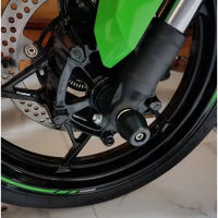 แถบเลื่อน AS Roda Depan นินจา ZX-4RR สำหรับ Kawasaki ZX-4R SE AS Roda Depan ส้อมประดับตกแต่งที่กันขอบล้อ ZX25R 2020 2021 2022 2023