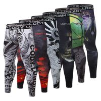 HOT★วิ่ง Gym Leggings ผู้ชายการบีบอัด Tights กางเกงกีฬา Quick Dry Fit Sweatpants ออกกำลังกายกางเกงออกกำลังกายกีฬา