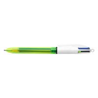 BIC บิ๊ก ปากกา 4 Colours FLUO ปากกา 4สี ปากกาลูกลื่น(1.0mm.)+ไฮไลท์สีเหลือง(1.6mm.) จำนวน 1 ด้าม